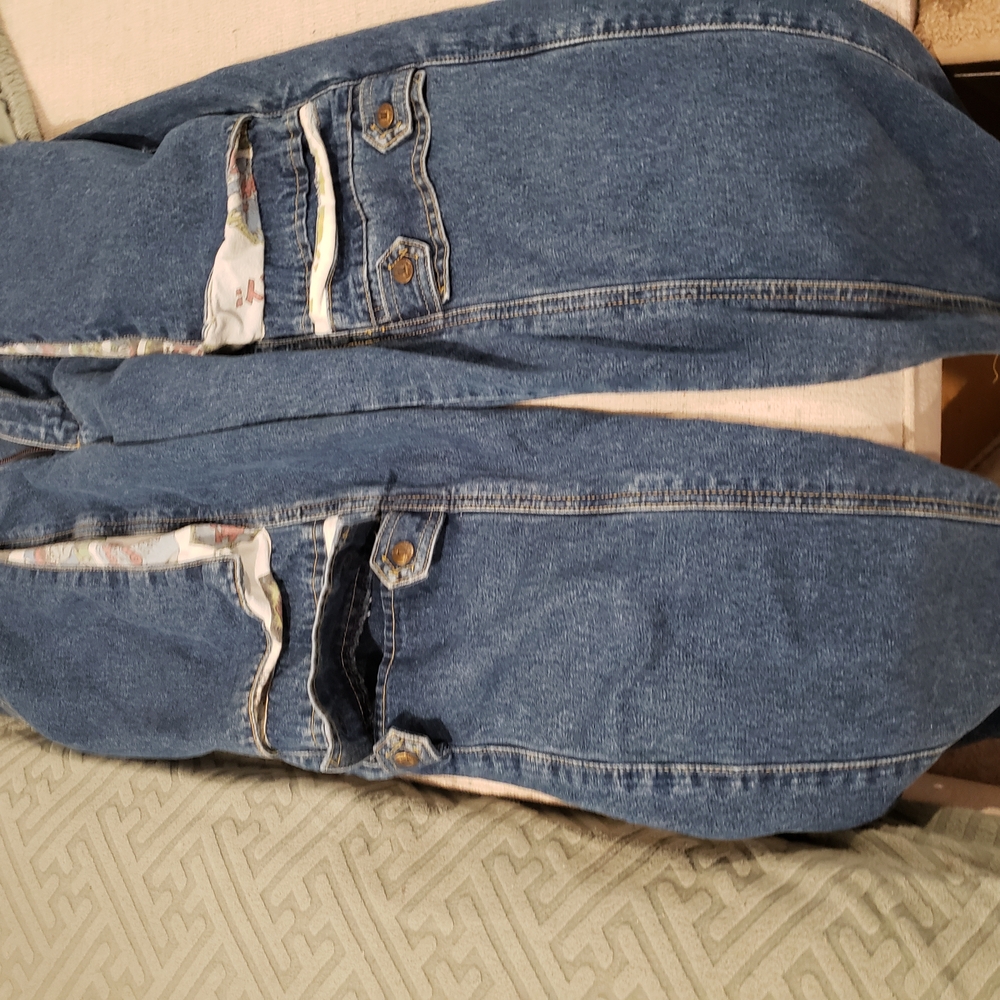 Blue Denim Jeans with Floral Lining